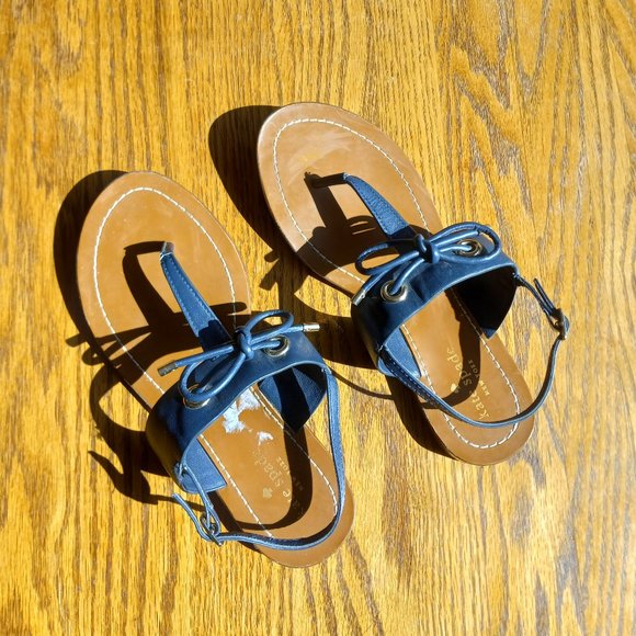 Kate Spade Navy Blue Thong Sandals - Picture 4 of 16